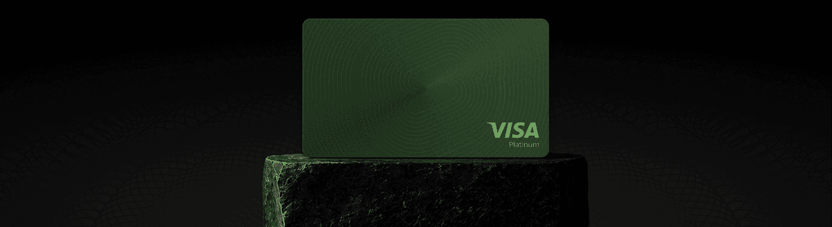 Solid green Visa card official product image