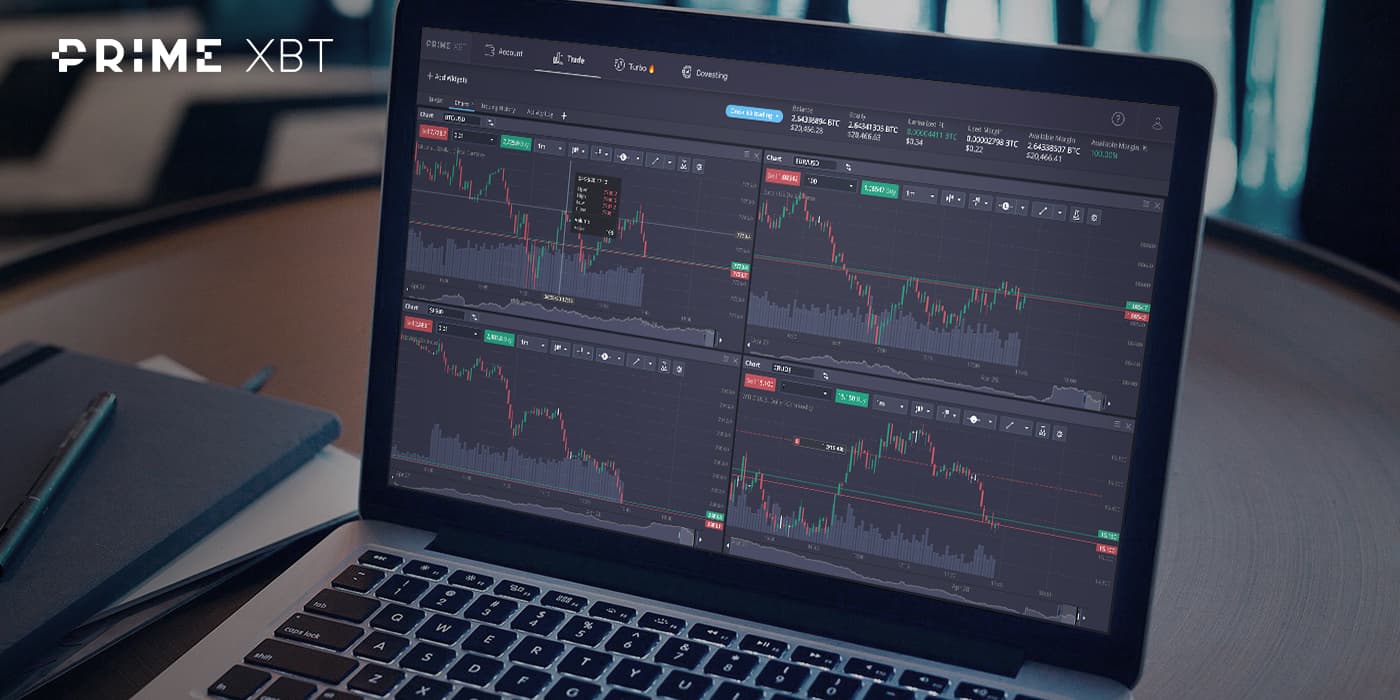 PrimeXBT demo account dashboard with virtual trading balance