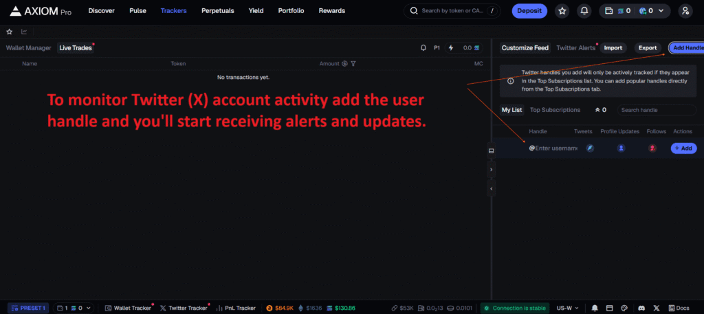 Axiom Pro social monitoring feature tracking X activity