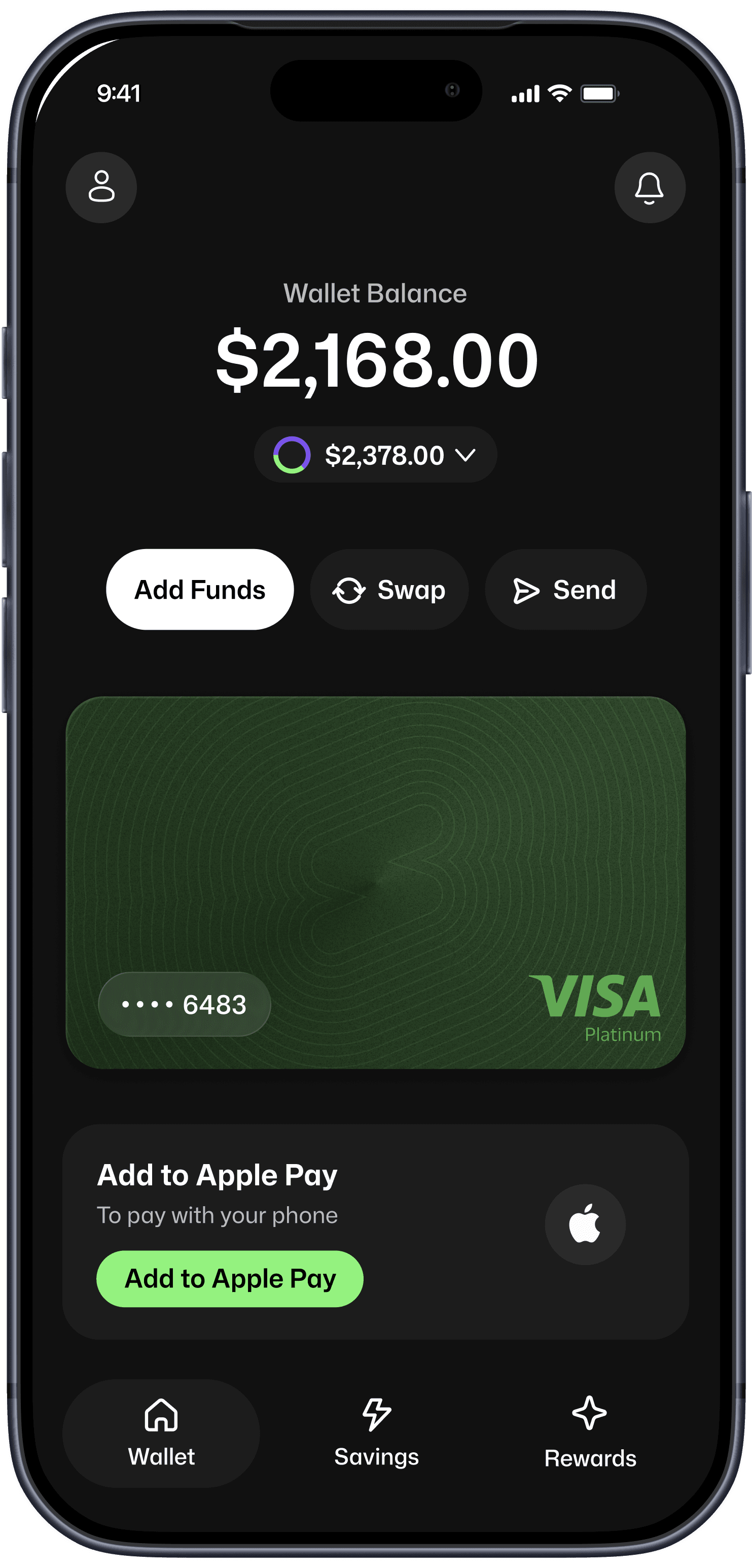 Solid app account screen showing balance and card, official image from solid.xyz