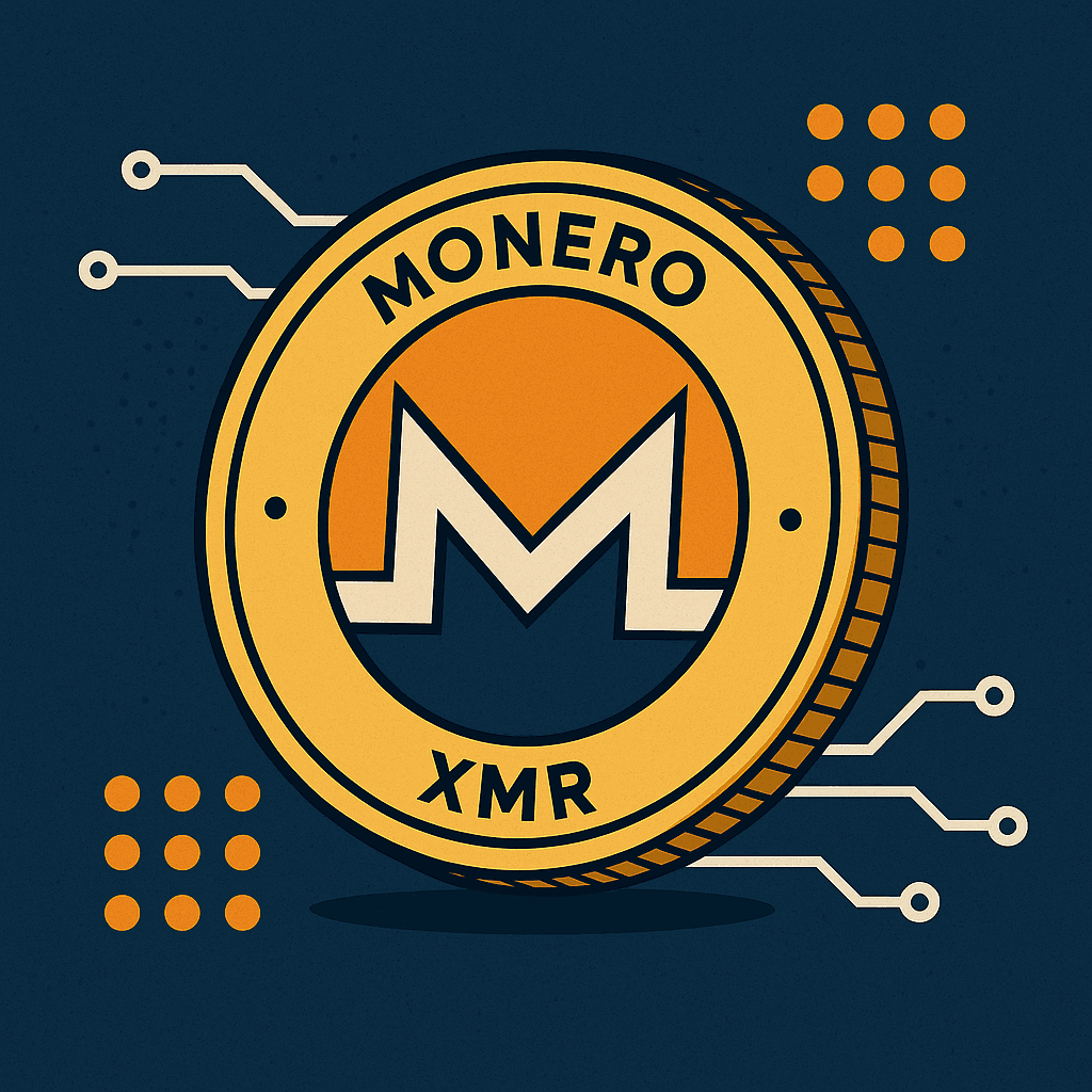 Illustration of the Monero XMR coin logo