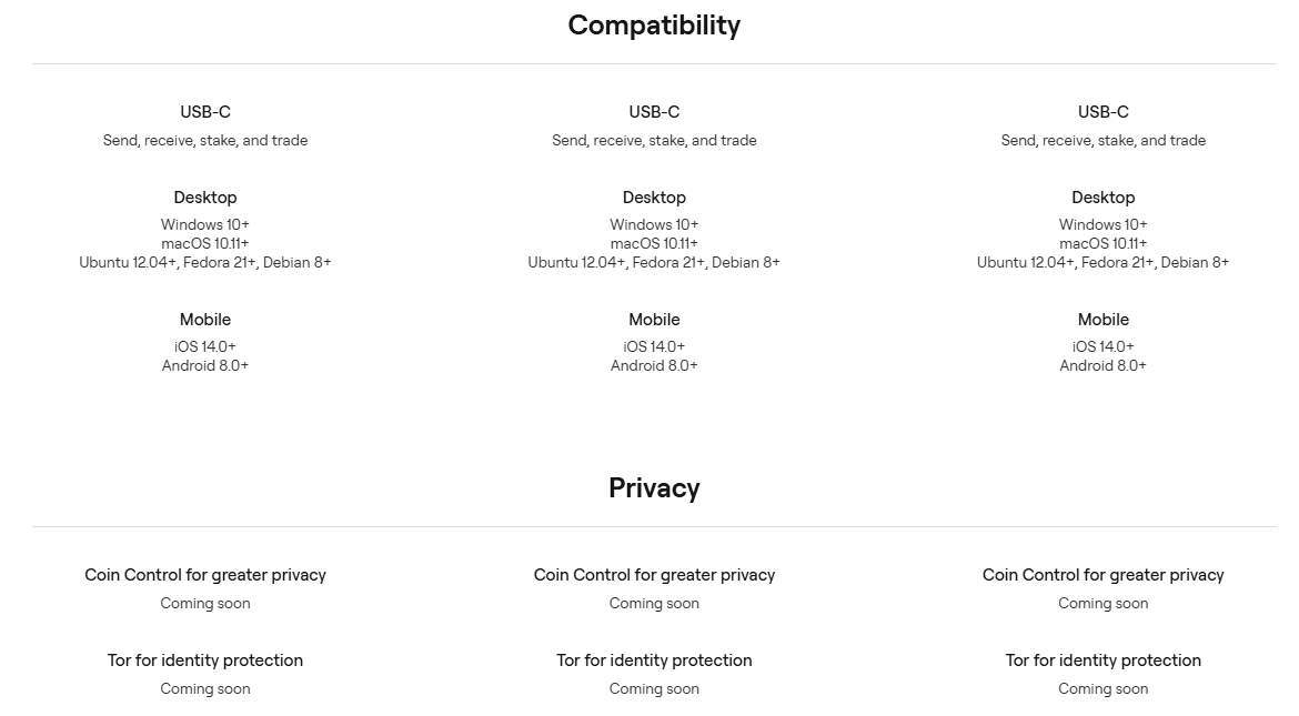 OneKey device compatibility with Windows, macOS, Linux, iOS, and Android, plus upcoming Coin Control and Tor privacy features