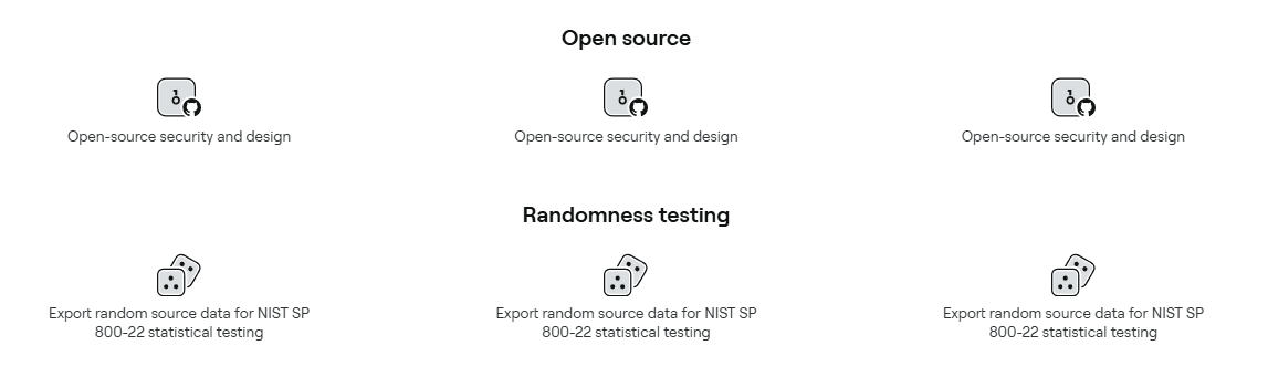 OneKey open source security commitment and randomness testing for NIST SP 800-22 statistical validation
