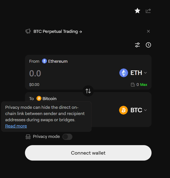 OneKey perps trading screen for NVDAUSDC with order book depth, isolated margin mode, and market, limit, and stop market order types