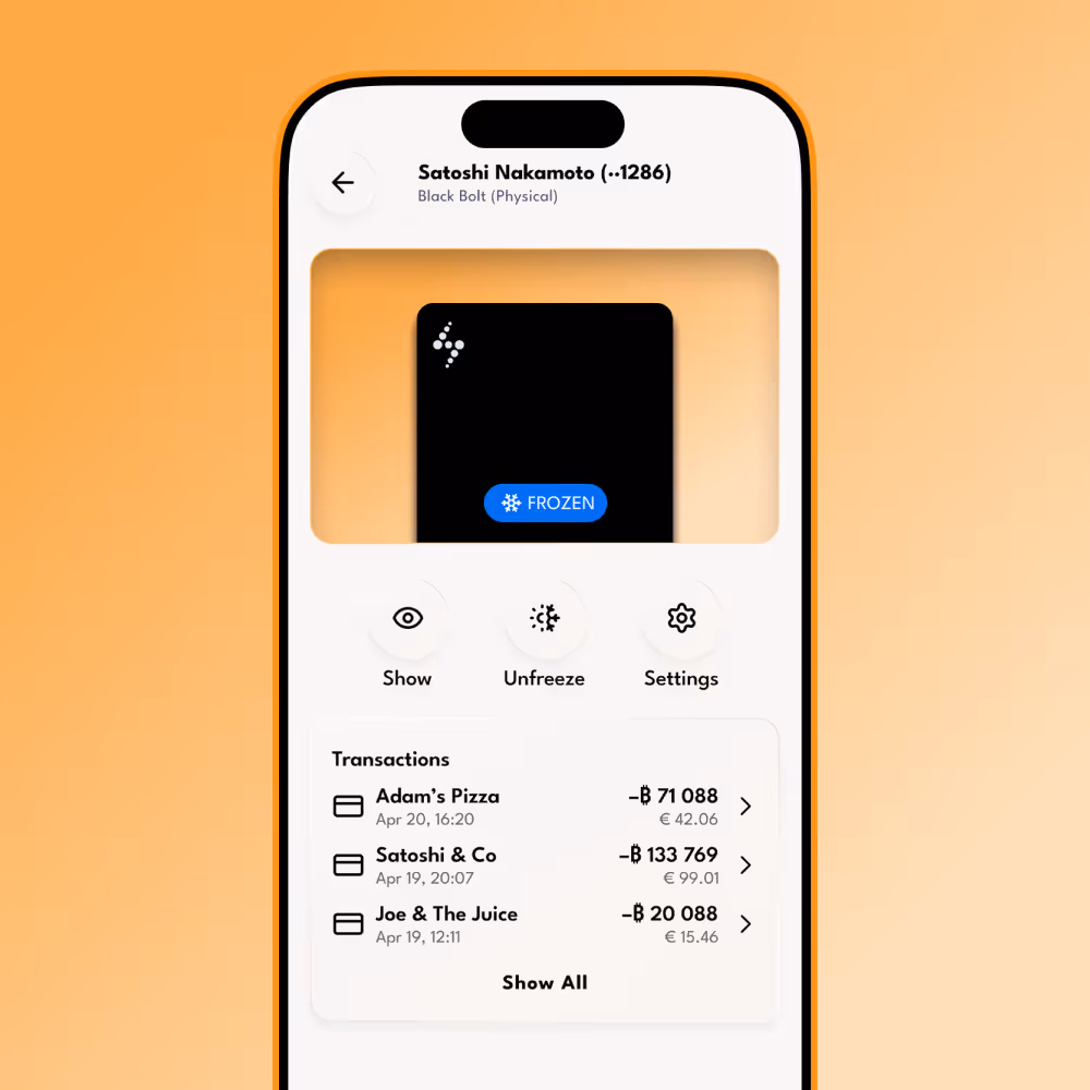 wavecard official Bitcoin card visual