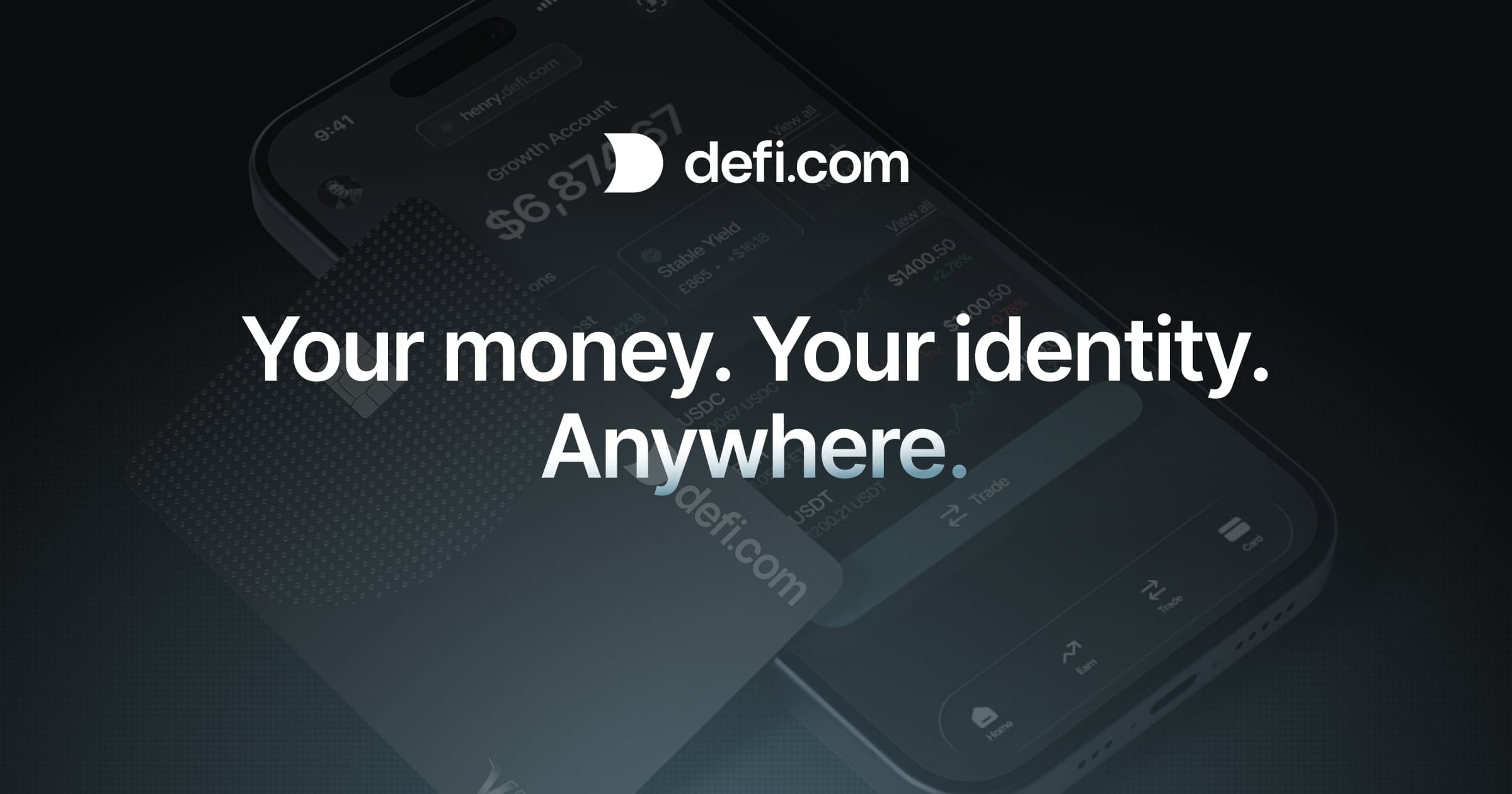 DeFi.com Visa card and account dashboard official visual